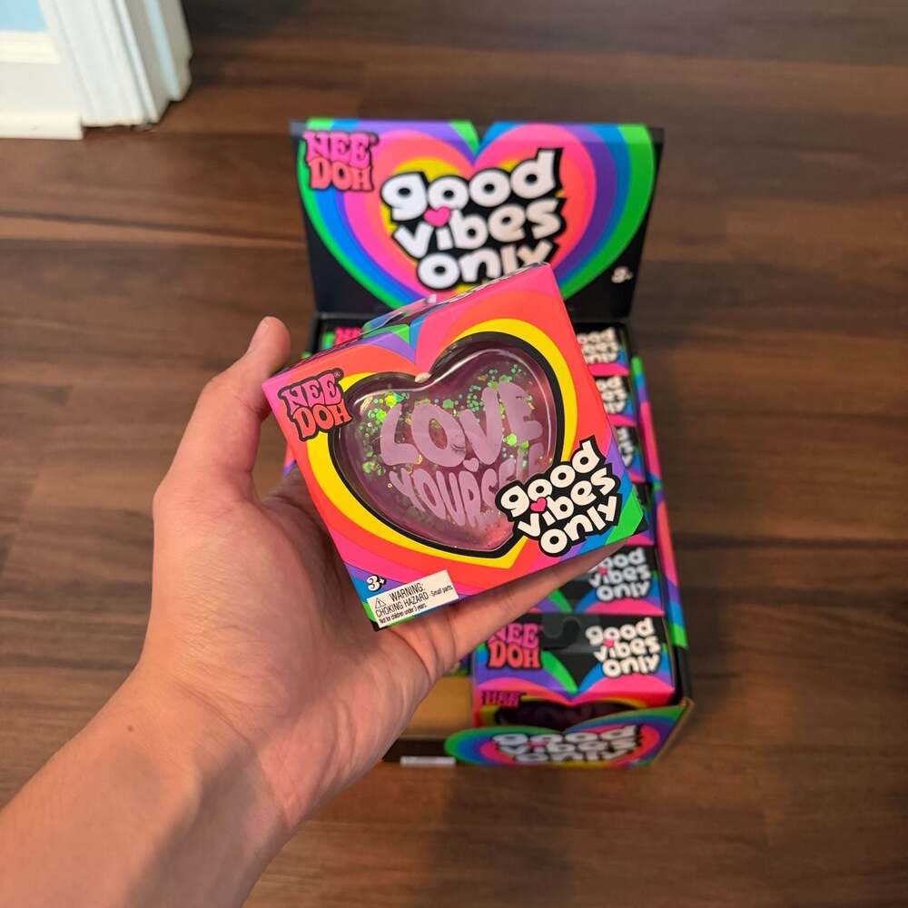NeeDoh Good Vibes Only Heart Stress Ball Counter Display Box